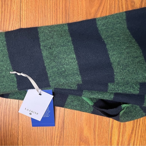 NWT La Ligne x Target Striped Scarf Navy Blue Green - Picture 4 of 4